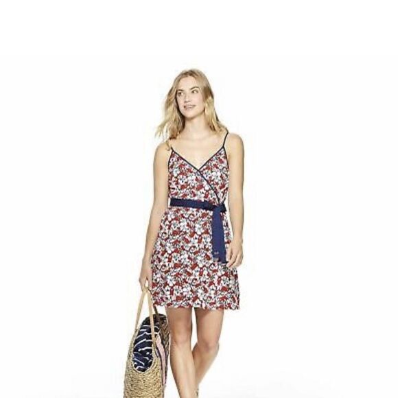 Vineyard Vines | Target Women's Hibiscus Whale Strappy V-Neck Wrap Dress | L - Picture 4 of 9